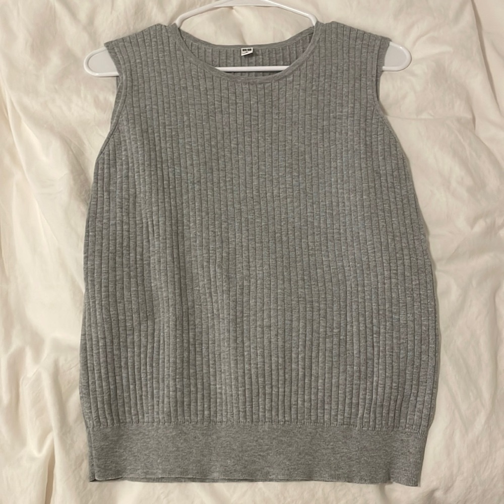 A gray long tank top